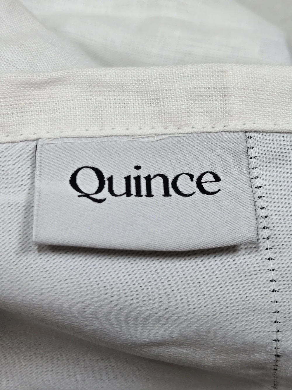 QUINCE Set Of 2 48x84 European Linen True Blackout Curtains White 9372